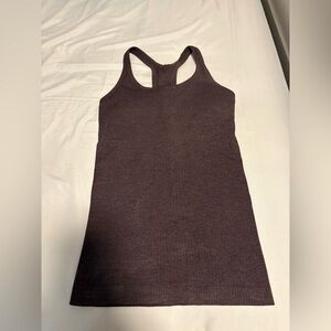 LULULEMON Racerback Ribbed Tank Top - Brown. Built In Bra